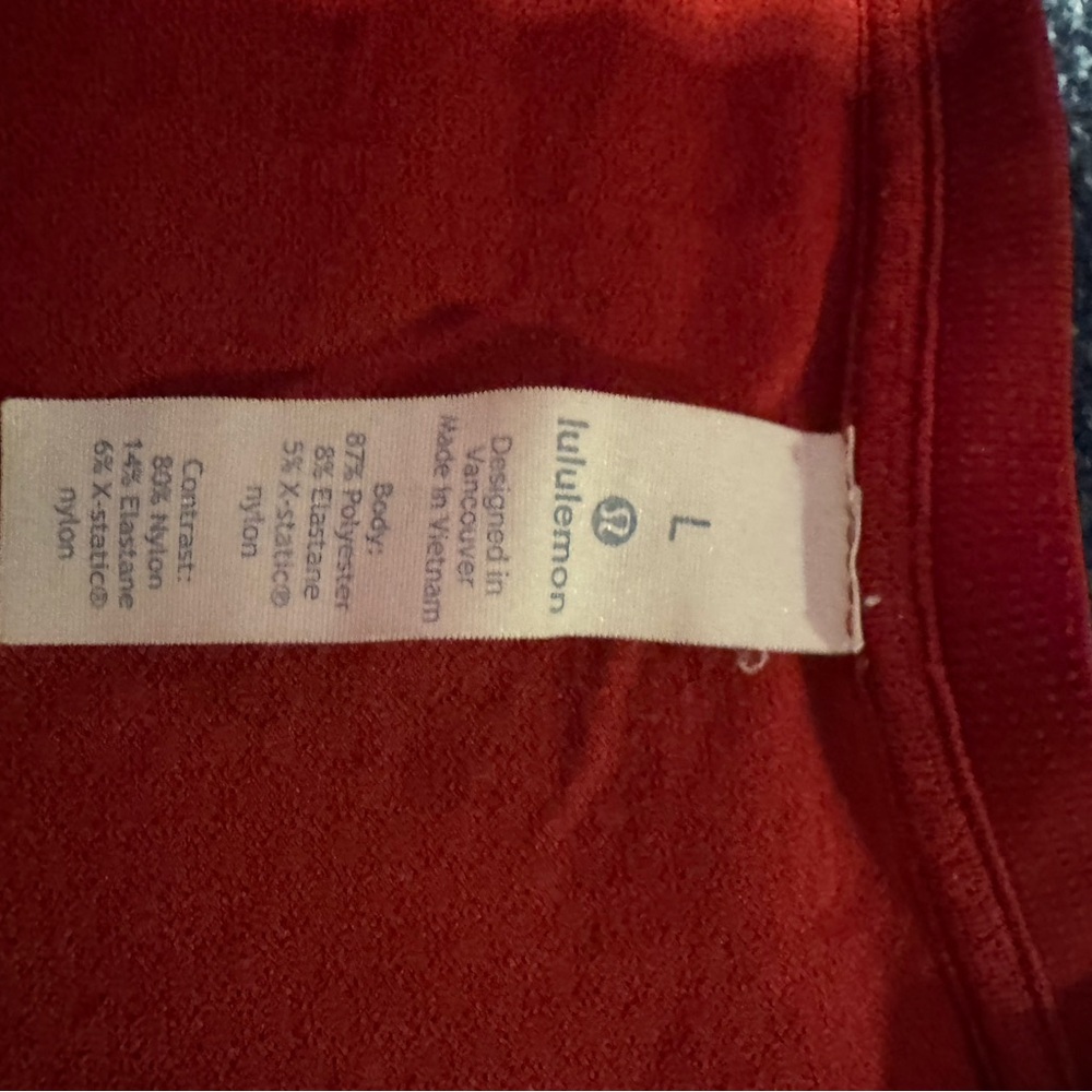 lululemon athletica Red Short Sleeve Tee
